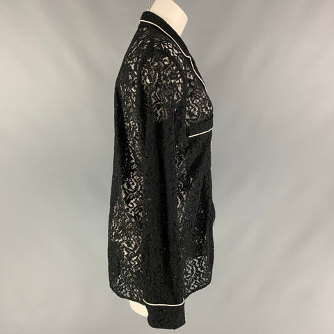 Nº21 Size M Black Lace  Patch Pockets Shirt