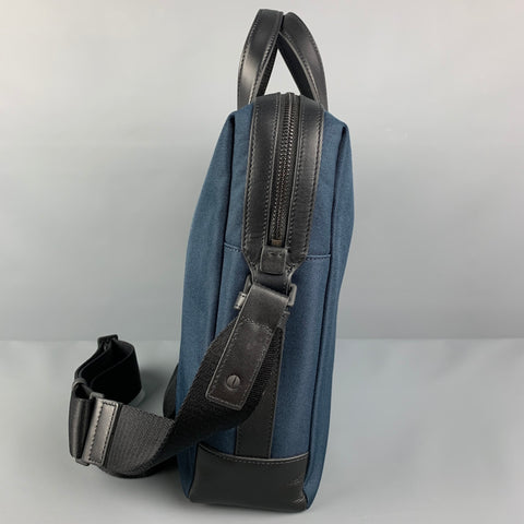 PAUL SMITH Navy Black Two Tone Canvas Folio Travel Bag