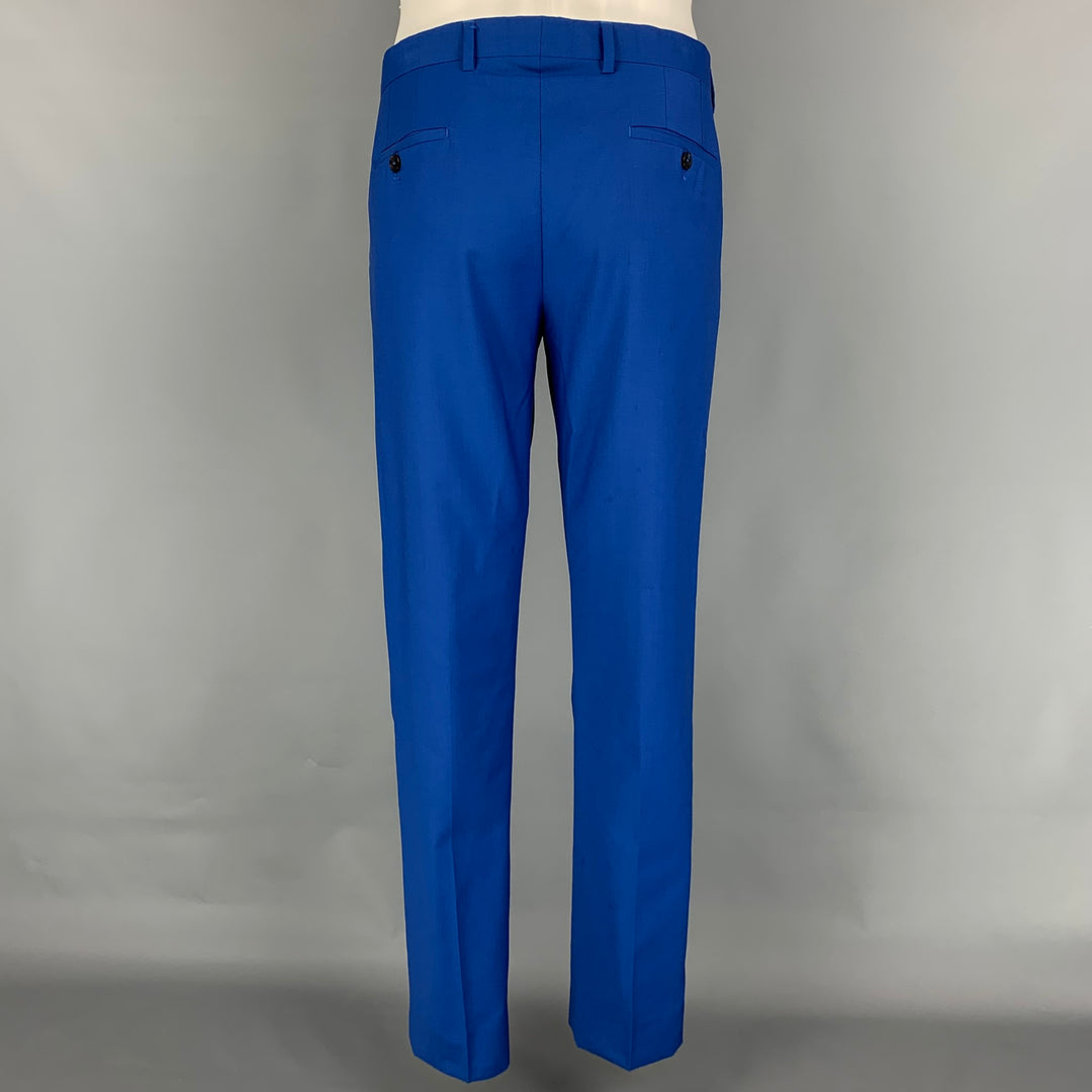 PAUL SMITH Soho Fit Regular Size 42 Royal Blue Wool / Mohair Notch Lapel 3 Piece Suit