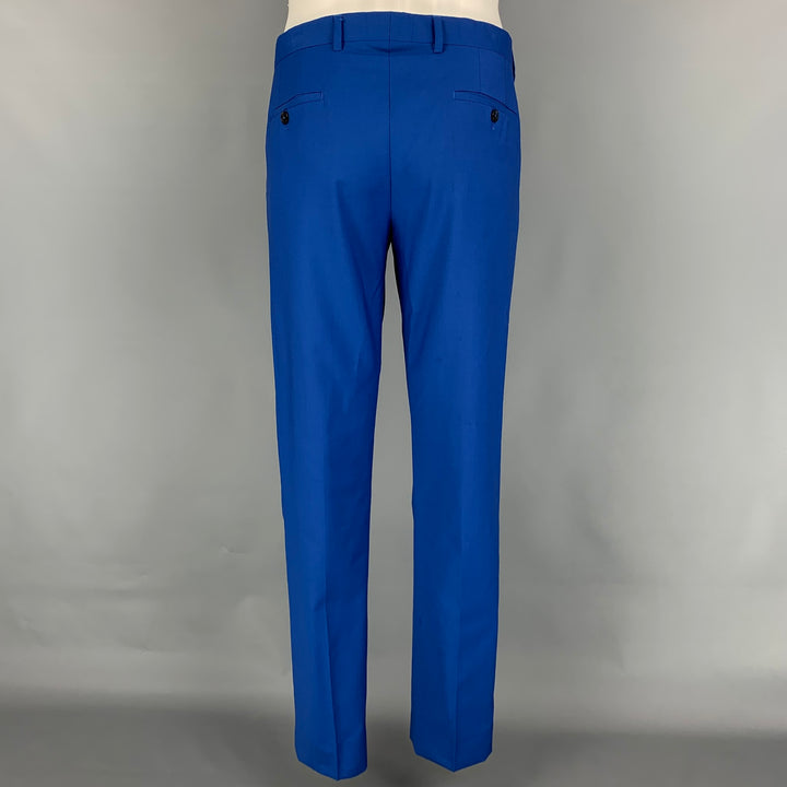 PAUL SMITH Soho Fit Regular Size 42 Royal Blue Wool / Mohair Notch Lapel 3 Piece Suit