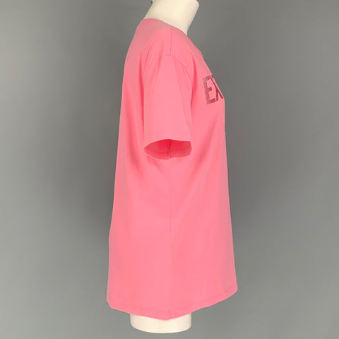 RED VALENTINO Size XS Pink Graphic Cotton Crew-Neck T-shirt