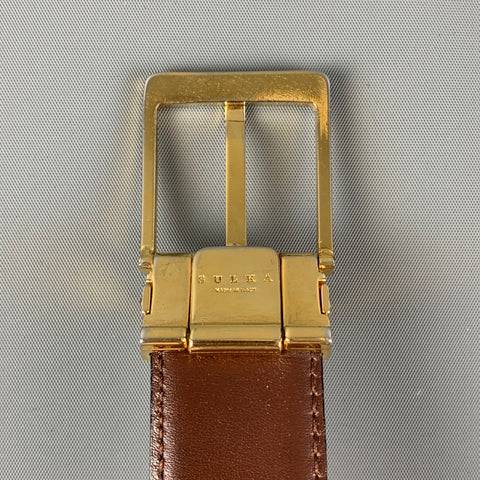 SULKA Size 34 Brown Leather Belt