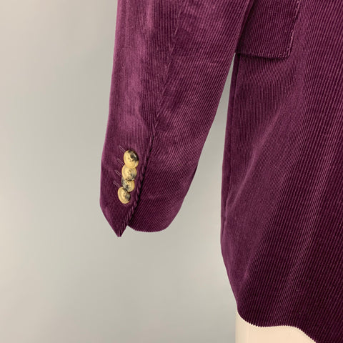ETRO Size 40 Purple Corduroy Cotton Notch Lapel Sport Coat