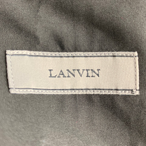 LANVIN Size M Black Solid Cotton Hidden Placket Long Sleeve Shirt