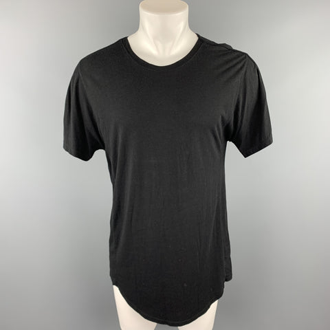 HELMUT LANG Size L Black Cotton Crew-Neck T-shirt