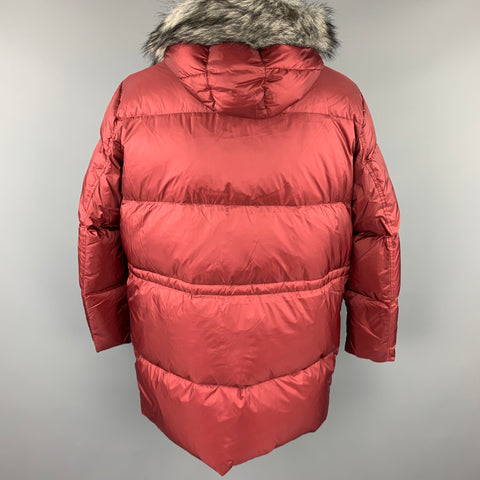 MICHAEL KORS Size XXL Burgundy Quilted Nylon Down Filled Coat