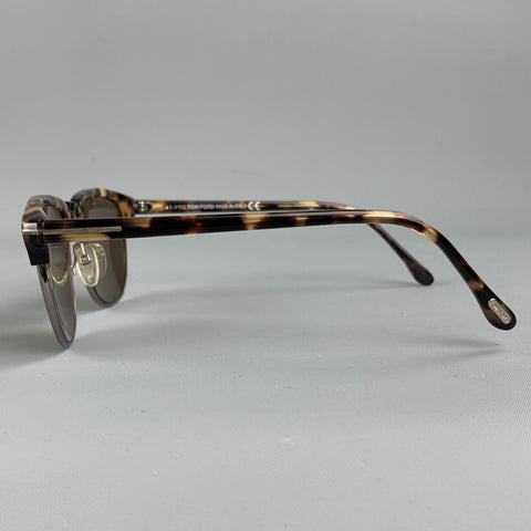 TOM FORD Tortoiseshell Brown Metal & Acetate Wayfarer Sunglasses