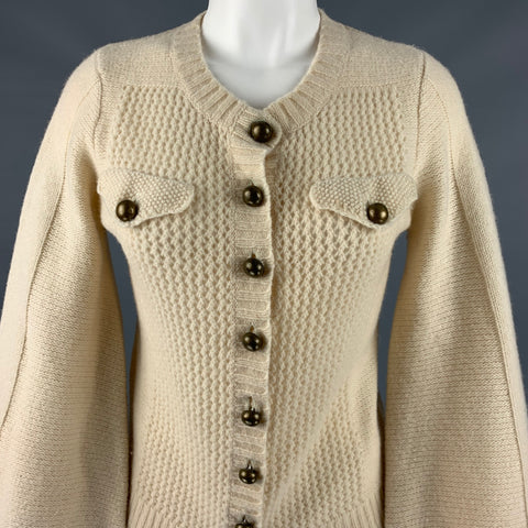 MARC By MARC JACOBS Taille S Cardigan texturé en laine crème Haut décontracté