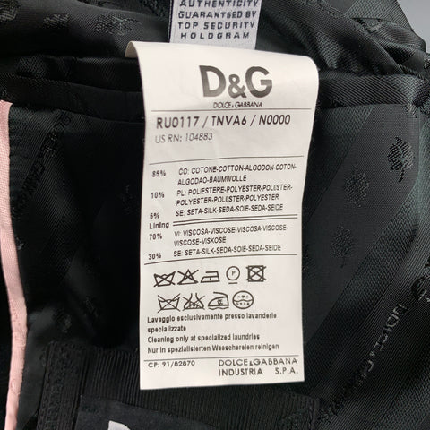 D&G by DOLCE & GABBANA Size 38 Black Velvet Peak Lapel Sport Coat