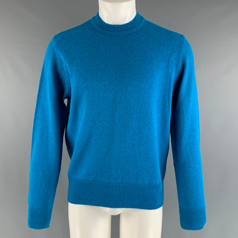 SUNFLOWER Size M Blue Knitted Alpaca Wool Crew-Neck Sweater