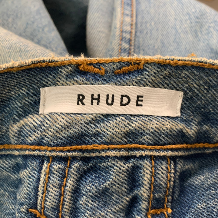 RHUDE Size 27 Blue Cotton Washed Jeans