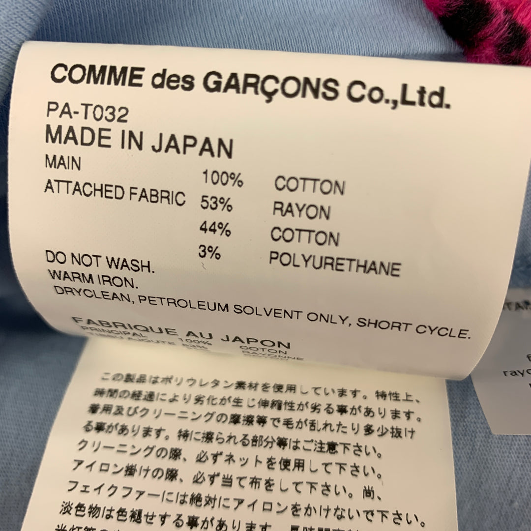 COMME des GARCONS HOMME PLUS SS 18 Taille L Débardeur en coton imprimé animal bleu rose