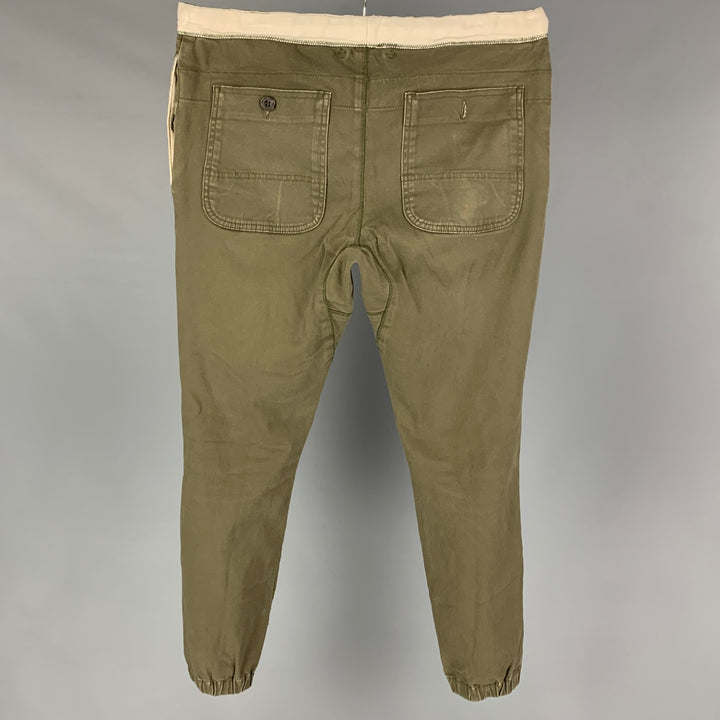 BEAMS Size M Olive Cotton Polyurethane Casual Pants