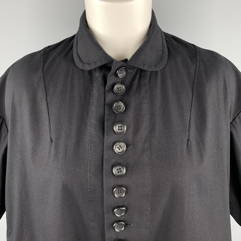 COMME des GARCONS Size S Black Cotton Peter Pan Collar Oversized Shirt Dress