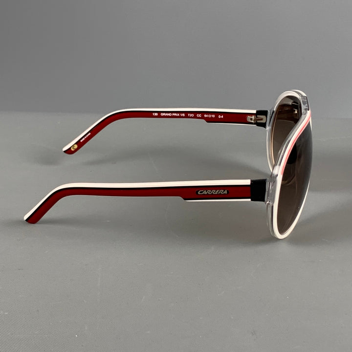 CARRERA GRAND PRIX White Red Stripe Acetate Sunglasses