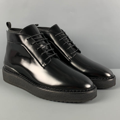 JOHN ELLIOTT Size 10 Black Leather Creeper Boots