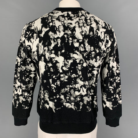 PS by PAUL SMITH Size M Black White Print Cotton Crew-Neck Pullover