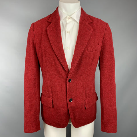 DOLCE & GABBANA Size 38 Red Tweed Wool Notch Lapel Sport Coat