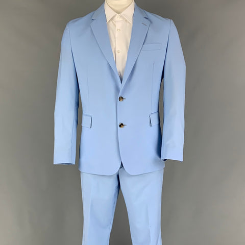 PAUL SMITH Talla 42 Traje regular con solapa de muesca de lana azul claro