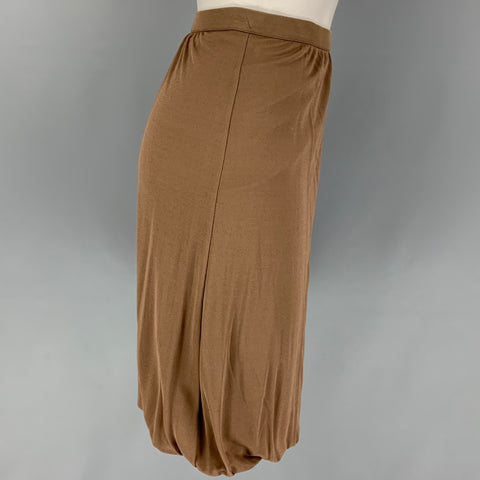 MISSONI Size 2 Taupe Rayon Bubble Hem Skirt