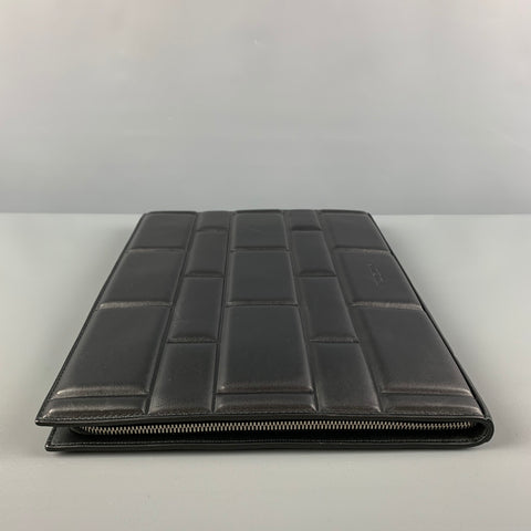 BOTTEGA VENETA Black Padded Leather Laptop Case