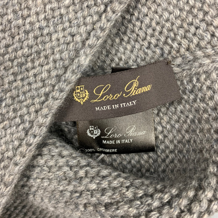 LORO PIANA Grey Knitted Cashmere Eternity Shawl