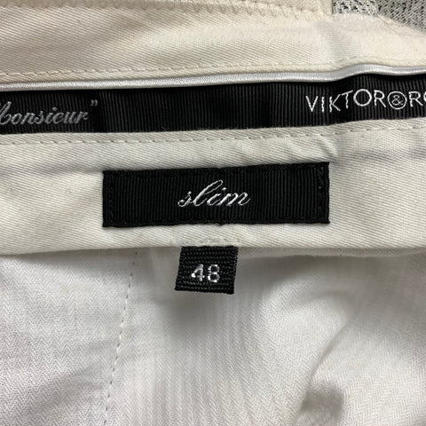 VIKTOR & ROLF Size 32 Grey & White Heather Acetate Blend Tuxedo Dress Pants
