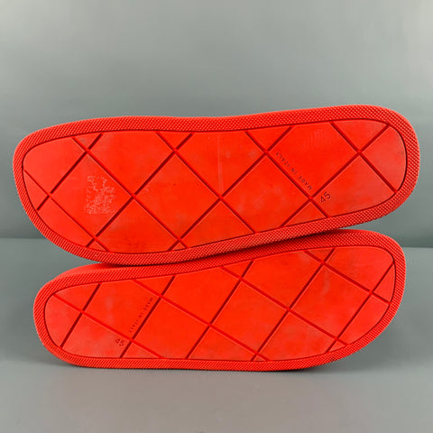BOTTEGA VENETA Size 12 Orange Rubber Slip On Sandals