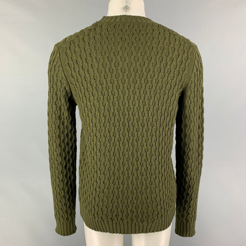 TOD'S Jersey de punto de lana merino con cuello redondo y color verde oliva Talla M