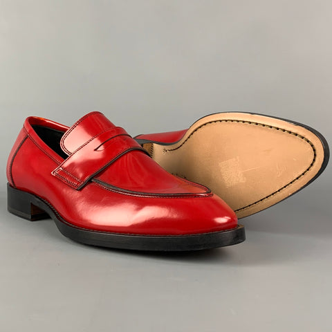PAUL SMITH Size 8 Red Leather Slip On Loafers