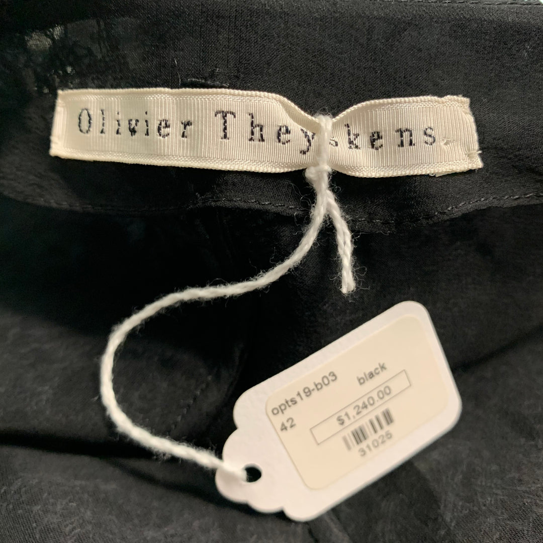 OLIVIER THEYSKENS Size 6 Black Lace Cropped Cardigan