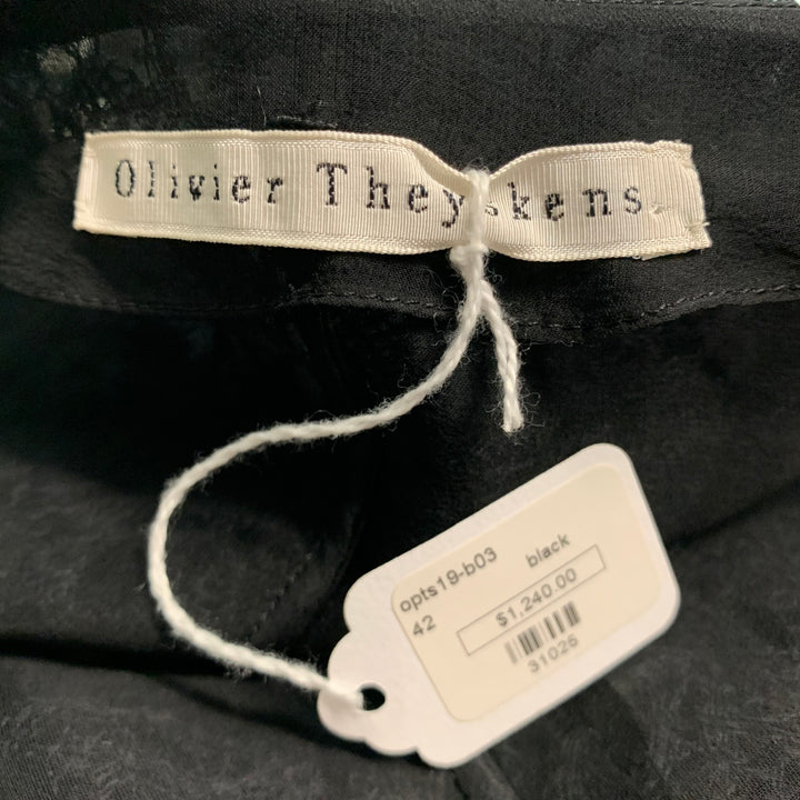 OLIVIER THEYSKENS Size 6 Black Lace Cropped Cardigan