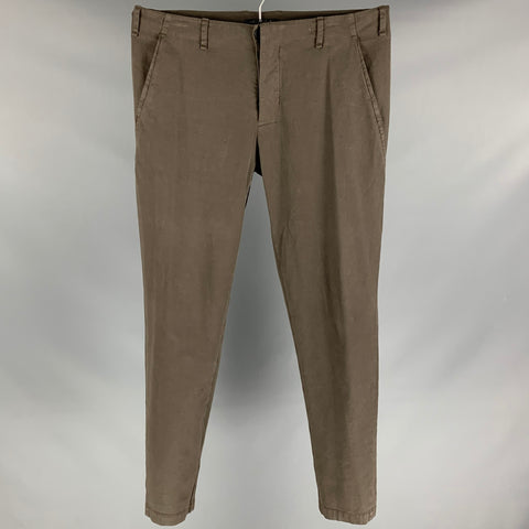 TRANSIT Size XL Olive Cotton Blend Button Fly Casual Pants