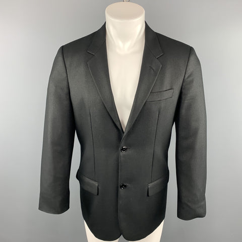 MARC JACOBS 38 Abrigo deportivo regular con solapa de muesca en mezcla de algodón tejido negro 