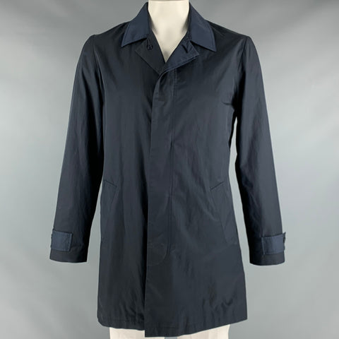 A.P.C. Size L Black Polyester Blend Hidden Buttons Trenchcoat