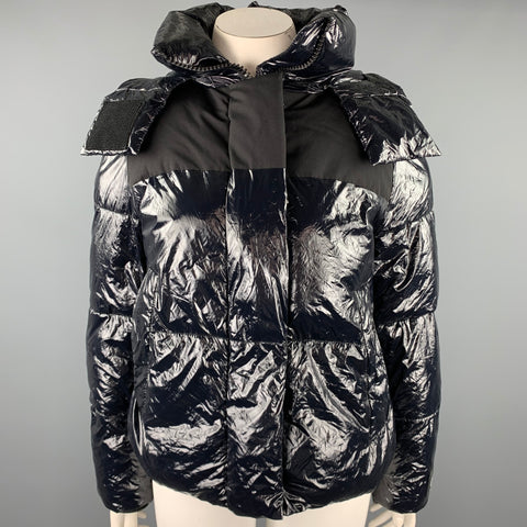 CALVIN KLEIN Chaqueta con capucha de nailon acolchada azul marino talla L