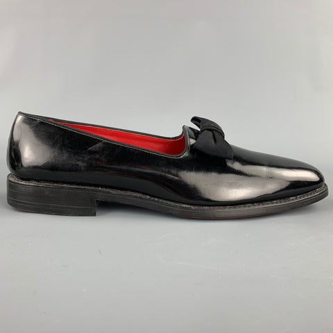 ALLAN EDMONDS Ritz Size 10.5 Black Patent Leather Tuxedo Loafers