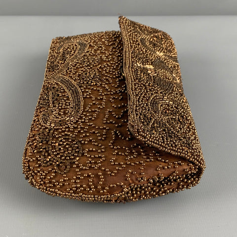 WALBORG Brown Copper Beaded Clutch Bags