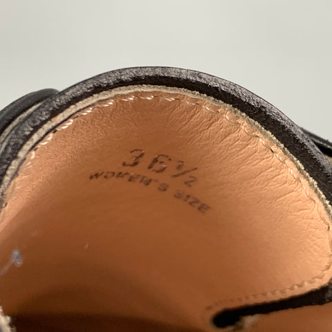 TOD'S Zapatos con cordones de cuero negro talla 6.5