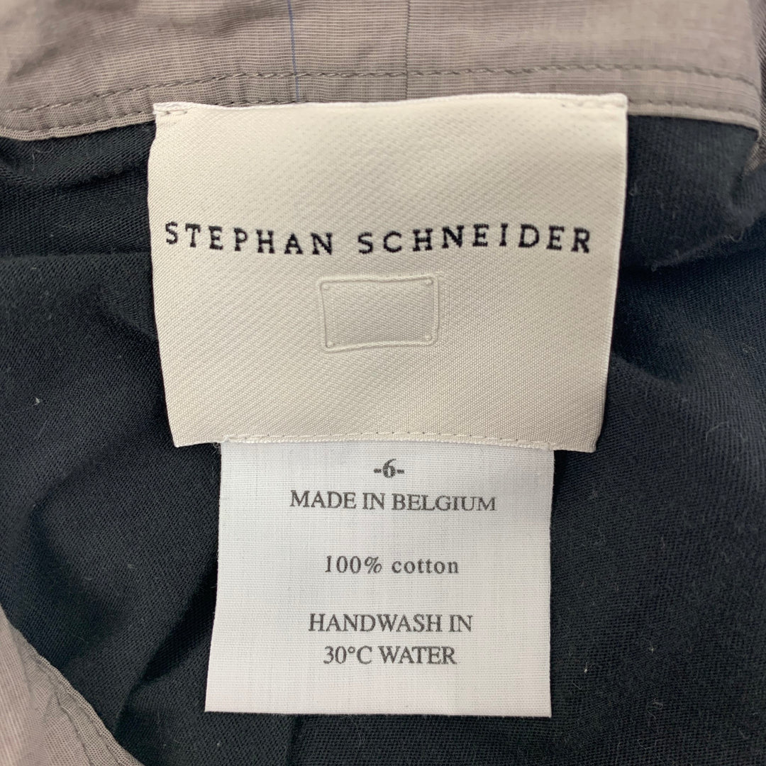 STEPHAN SCHNEIDER Size L Taupe Black Color Block Cotton Short Sleeve Shirt