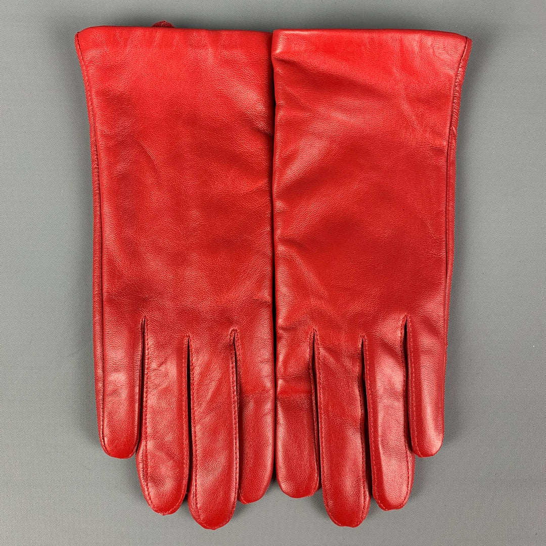 PHENIX Waist Size S Red Cashmere Leather Gloves