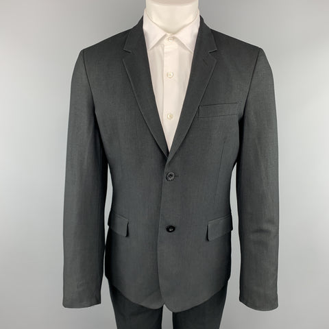 MARC JACOBS Taille 38 Costume à revers cranté tissé en mélange de laine noire unie