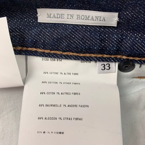 PRADA Size 33 Blue Cotton Slim Button Fly Jeans