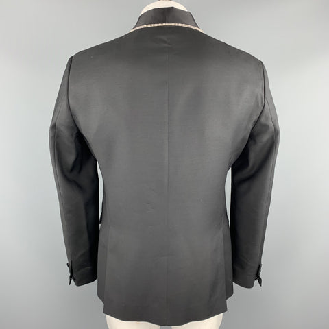 DSQUARED2 Size 44 Black Embellishment Wool Shawl Collar Sport Coat