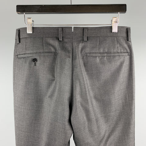 UNIVERSAL LANGUAGE Size 30 x 28 Charcoal Solid Wool Zip Fly Dress Pants
