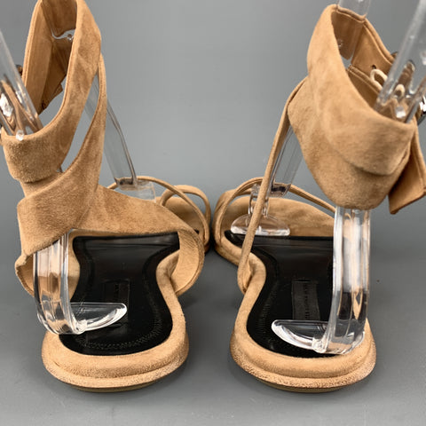 ALEXANDER WANG Taille 6 Sandales NAURA en daim beige avec bride à la cheville