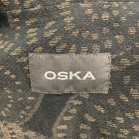 OSKA Size M Black Taupe Cotton Blend Circles Jacket