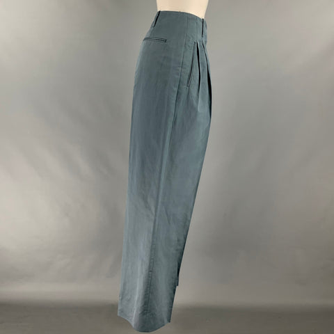 THE ROW Taille 0 Pantalon habillé taille haute en ramie de coton gris