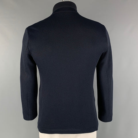 ARMANI COLLEZIONI Size 42 Navy Black Textured Jacket
