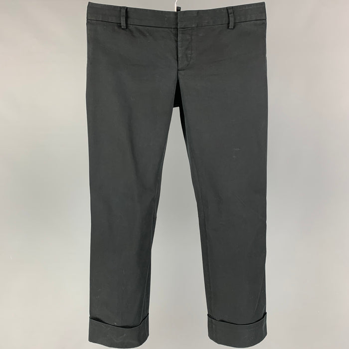 DSQUARED2 Size 8 Black Cropped Casual Pants